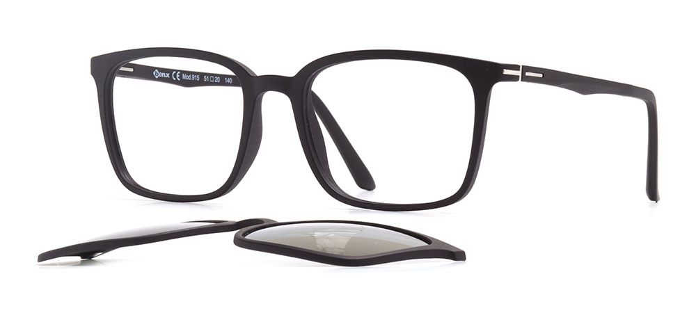 BENX FANTASIA Clipon Teenage,Adult Man Rectangular Full-Rimmed Ultem Polarize BXTR90 915-M06